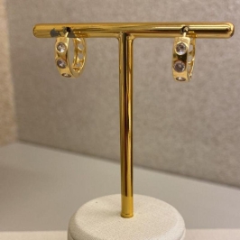 Brinco argolinha click com ponto de luz