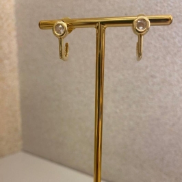 Brinco pino fixo com zircônia cristal