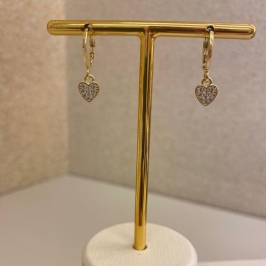 Brinco tranqueta com mini coração