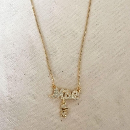 Corrente pingente mãe cravejada menino