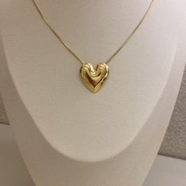 Corrente veneziana com pingente coração abaulado