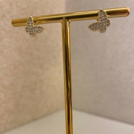 Brinco borboleta cravejada P