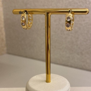 Brinco argolinha click com ponto de luz