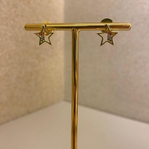 Brinco estrela com zircônia colors