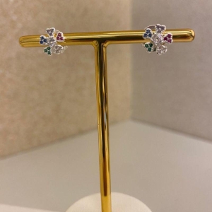 Brinco florzinha Colors Prata