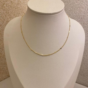 Corrente grume corações amassados 45cm s/ extensor