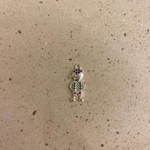 Pingente menino cravejado colors Prata