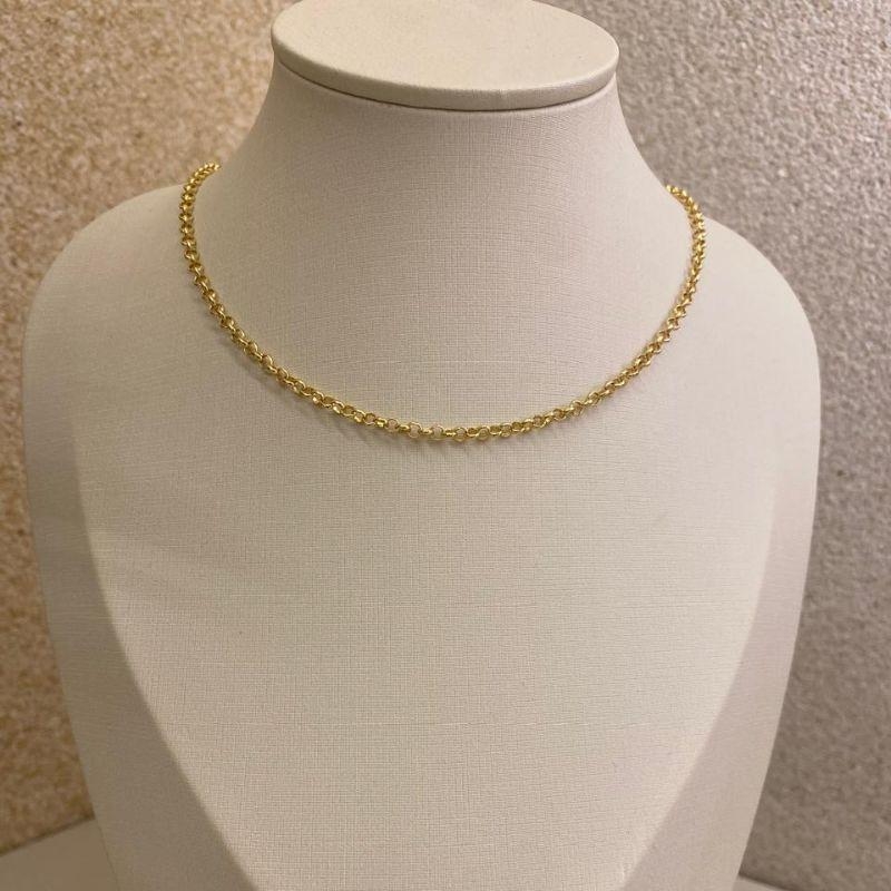 Corrente Elo português 3mm 45cm s/ extensor