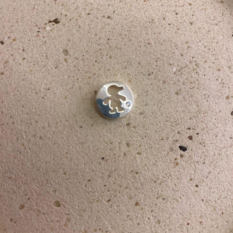 Pingente redondo menino Prata