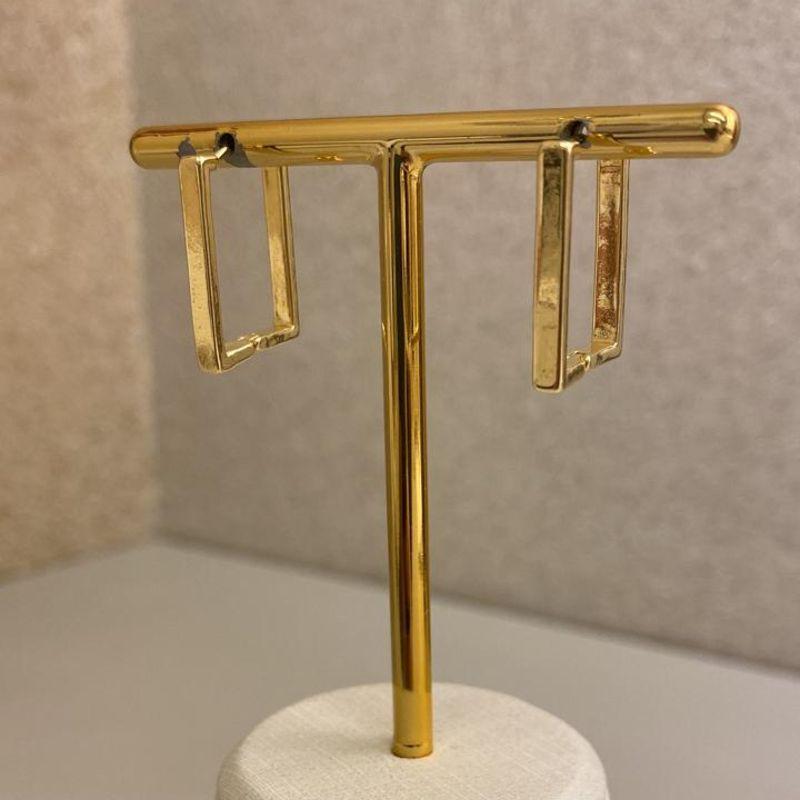 Brinco click argola quadrada lisa G