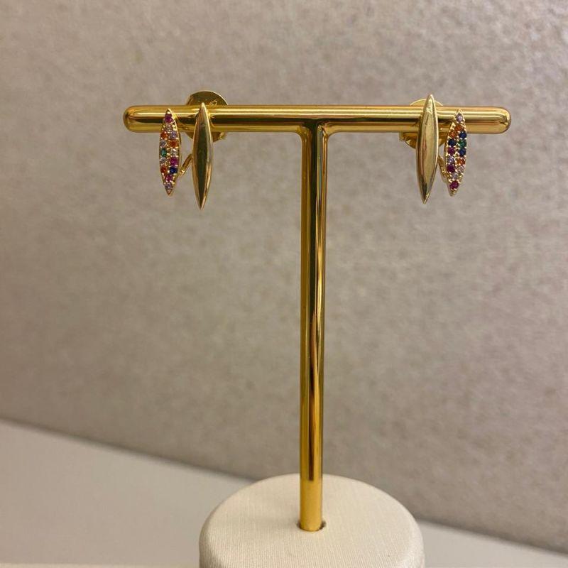 Brinco Jussara zircônia coloridas