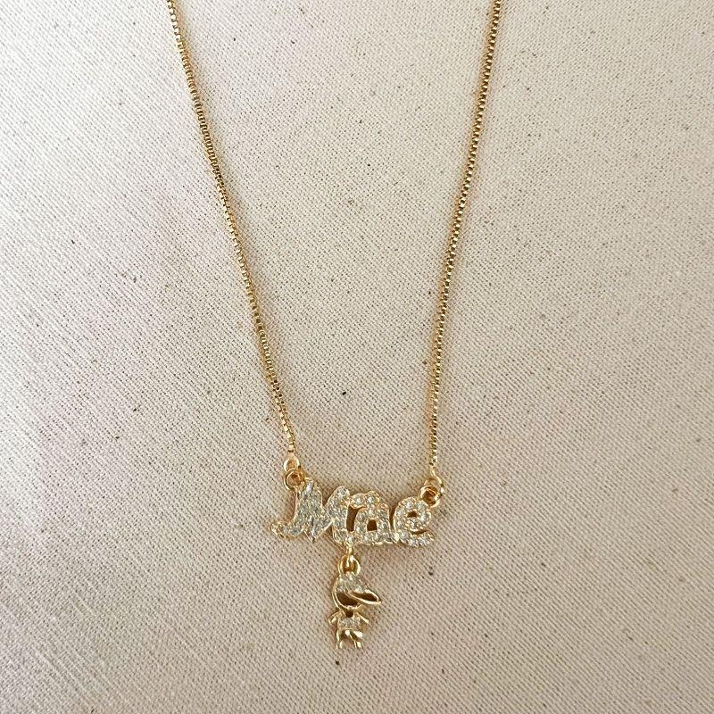 Corrente pingente mãe cravejada menino