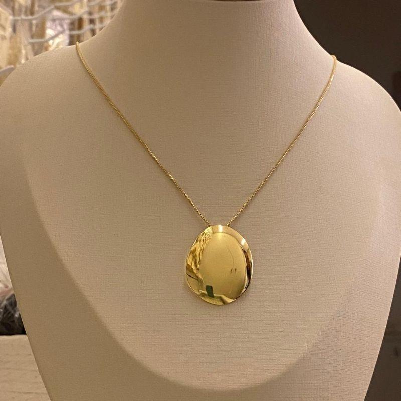 Corrente veneziana com pingente chapa oval