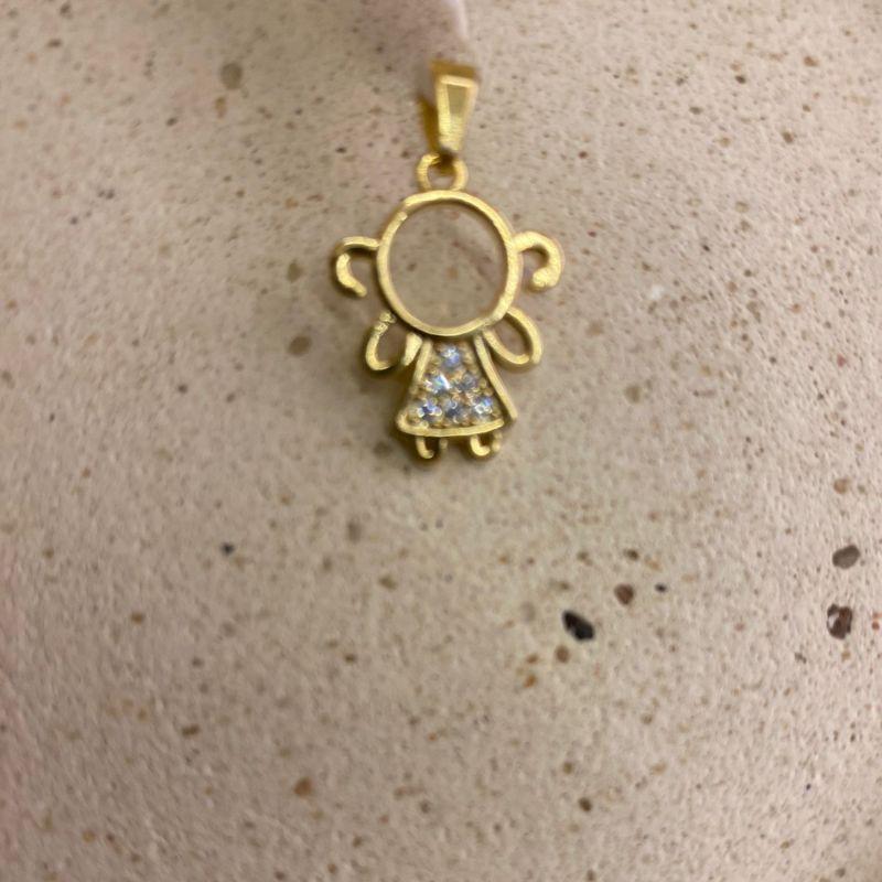 Pingente Menina Grande Cravejada