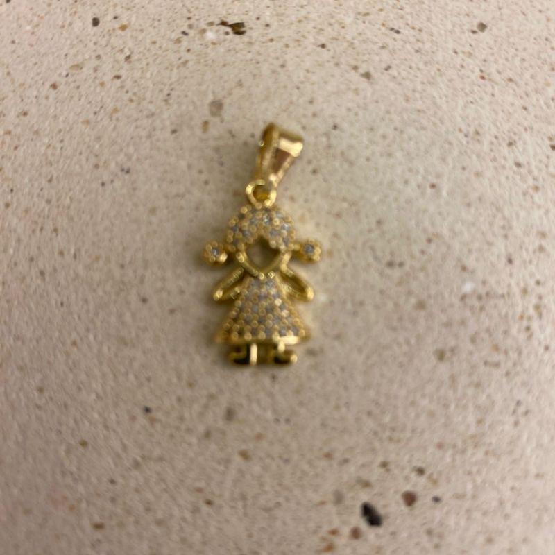 Pingente menino cravejada cristal medio