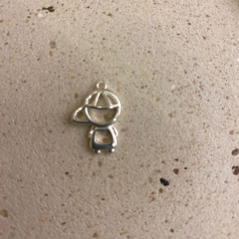 Pingente menino liso Prata